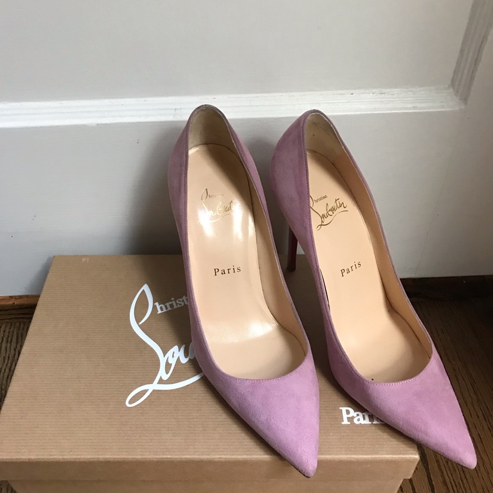 Christian Louboutin pink suede heels - size 37